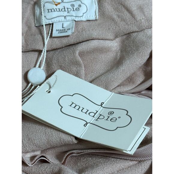 Mud Pie Carley Suede Dress Dusty Rose Pink knee length Size Large - Picture 6 of 8